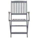 vidaXL Chaises pliables d'extérieur lot de 6 et coussins Bois d'acacia