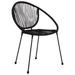 vidaXL Ensemble à dîner d'extérieur 3 Pièces Rotin PVC Noir