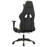 vidaXL Chaise de jeu avec repose-pied Noir et doré Similicuir
