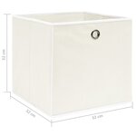 vidaXL Boîtes de rangement 10 Pièces Blanc 32x32x32 cm Tissu