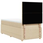 vidaXL Sommier à lattes de lit avec matelas Crème 90x200 cm Tissu