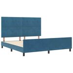 vidaXL Lit à ressorts avec tête de lit Bleu foncé 180 x 200 cm Velours