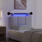 vidaXL Tête de lit suspendue Avec lumière LED Blanc Tissu