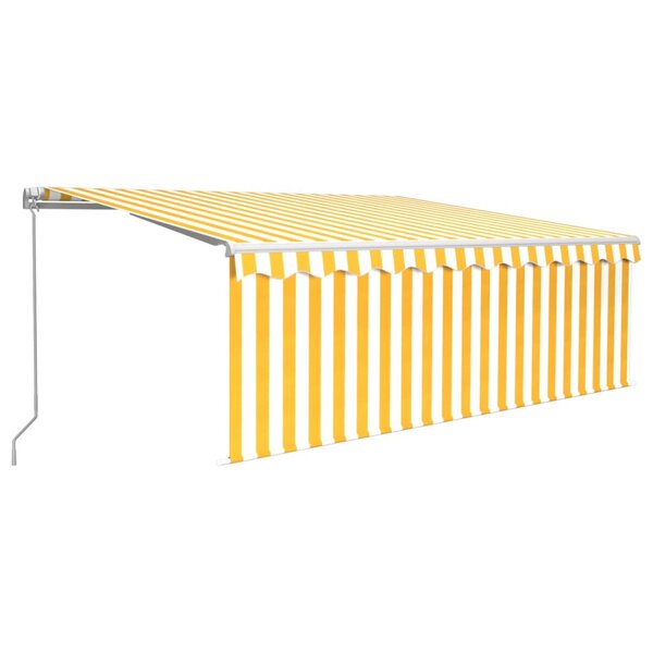 vidaXL Auvent manuel rétractable avec store 4 5x3 m Jaune et blanc