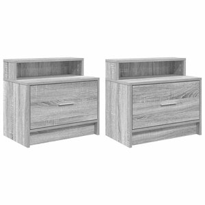 vidaXL Tables de chevet avec tiroir 2 Pièces sonoma gris 51x31x47 cm