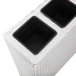 vidaXL Lits surélevés de jardin et 4 pots 2 Pièces Résine tressée Blanc