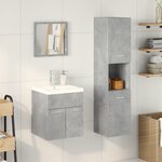 vidaXL Ensemble de meubles de salle de bain 4 Pièces gris béton
