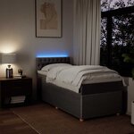 vidaXL Sommier à lattes de lit avec matelas Taupe 90x200 cm Tissu