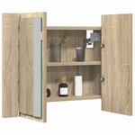 vidaXL Armoire à miroir à LED de bain Chêne sonoma 60x12x45 Acrylique