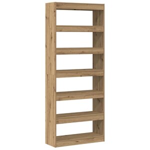 vidaXL Bibliothèque Chêne artisanal 80 x 30 x 198 cm Bois d'ingénierie