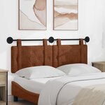 vidaXL Tête de lit suspendue Avec lumière LED Marron PU antique