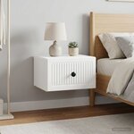 vidaXL Cabinet de chevet mural 2 Pièces Blanc brillant 33 x 34 5 x 20 cm