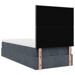 vidaXL Cadre de lit ottoman avec matelas gris foncé 100x200 cm velours