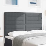 vidaXL Tête de lit LED avec des lumières à LED Gris foncé 160 cm tissu