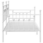 Cadre de lit jour vidaXL Blanc 90x190 cm Acier