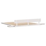 vidaXL Cadre de lit au sol avec tables de chevet Blanc 200x200cm Bois massif
