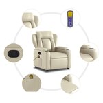 vidaXL Fauteuil de massage inclinable crème similicuir