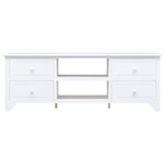 vidaXL Meuble TV Blanc 108x30x40 cm Bois de Paulownia solide