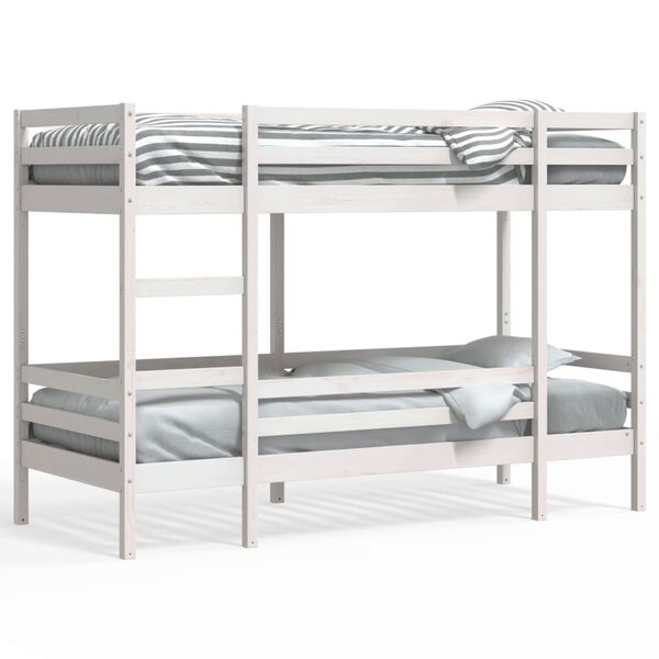 vidaXL Lit superposé Blanc 80x200 cm Bois de pin massif
