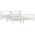 vidaXL Cadre de lit avec tête de lit sans matelas blanc 200x200 cm