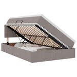 vidaXL Lit avec rangement et LED avec matelas Taupe 120 x 200 cm tissu
