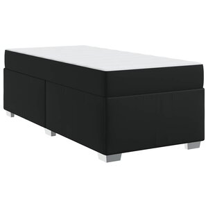 vidaXL Cadre de lit avec matelas Noir 100 x 200 cm tissu