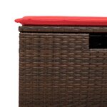 vidaXL Salon de jardin 4 Pièces avec coussins marron résine tressée
