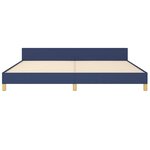vidaXL Cadre de lit avec tête de lit sans matelas bleu 200x200cm tissu