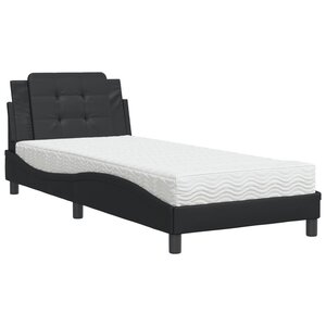 vidaXL Cadre de lit sans matelas Zadar noir 90x190 cm similicuir