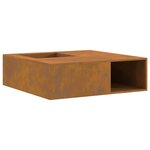vidaXL Braise Marron 100 x 100 x 30 cm Acier résistant aux intempéries