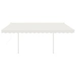 vidaXL Auvent rétractable automatique avec poteaux 4 5x3 m Crème