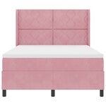vidaXL Lit à ressorts avec tête de lit Rose 160 x 200 cm Velours