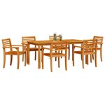 vidaXL Ensemble de salle à manger pour jardin 7 Pièces Marron