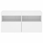 vidaXL Meuble TV mural avec lumières LED blanc 80x30x40 cm