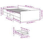 vidaXL Cadre de lit avec tiroirs sans matelas chêne sonoma 90x200 cm