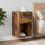 vidaXL Armoire de lit 2 Pièces Chêne fumé 29 x 31 5 x 49 cm