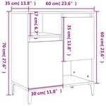 vidaXL Buffet Sonoma gris 60x35x70 cm Bois d'ingénierie