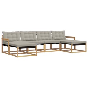 vidaXL Ensemble de canapés d'extérieur 6 pc Blanc et gris clair