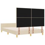 vidaXL Cadre de lit avec tête de lit Crème 140 x 200 cm tissu