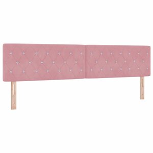 vidaXL Tête de lit LED avec bandes LED Rose 200 cm Velours