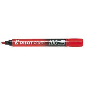 Marqueur permanent sca 100 pointe ogive fine/moyenne rouge x 12 pilot