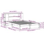 vidaXL Lit bibliothèque sans matelas 120x190 cm bois de pin massif