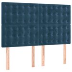 vidaXL Sommier à lattes de lit et matelas Bleu foncé 140x190cm Velours