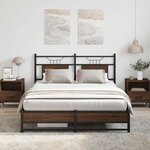 vidaXL Cadre de lit sans matelas chêne marron 137x190 cm