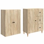 vidaXL Ensemble de Meubles 2 Pièces 66 x 34 5 x 90 cm Bois d'ingénierie