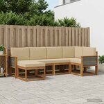 vidaXL Ensemble de canapés d'extérieur 6 Pièces Naturel et Beige