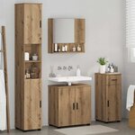 vidaXL Ensemble de mobilier de salle de bain 4 Pièces chêne artisanal