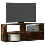 vidaXL Meuble TV chêne fumé 100x31x39 5 cm bois d'ingénierie et métal