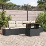 vidaXL Ensemble de salle à manger pour jardin 5 Pièces Noir  Beige