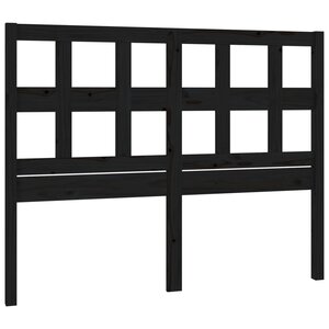 vidaXL Tête de lit Noir 125 5x4x100 cm Bois massif de pin
